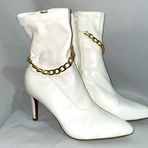 Gold Chained White Boot